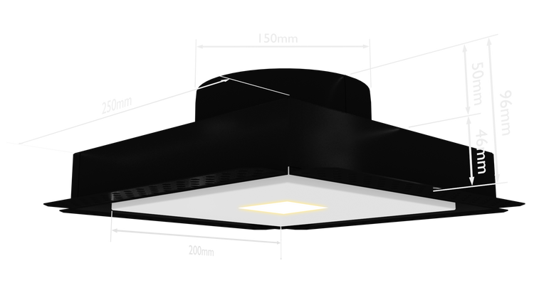 Ventech Frameless Square Magnetic Vent Light - VSQ250L - NEW PRODUCT